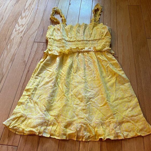 NWOT BP Women's spring yellow ruffle summer sleeveless dress size small - Picture 1 of 8